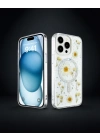 Apple İphone 15 Pro Kılıf Daisy Simli Magsafe Kapak - Gümüş