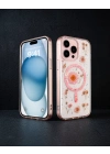 Apple İphone 15 Pro Kılıf Daisy Simli Magsafe Kapak - Pembe