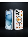 Apple İphone 15 Pro Kılıf Daisy Simli Magsafe Kapak - Siyah