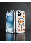 Apple İphone 15 Pro Max Kılıf Daisy Simli Magsafe Kapak - Siyah