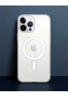 Apple İphone 15 Pro Max Kılıf Magneticsafe Şeffaf Silikon - Şeffaf