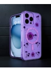 Apple İphone 16 Pro Kılıf Daisy Simli Magsafe Kapak - Mor