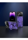 Apple İphone 16 Pro Kılıf Joy Lens Standlı Kapak - Mor
