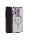 Apple iPhone 16 Pro Max Kılıf Joke Simli Magneticsafe Kılıf - Derin Mor