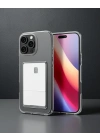 Apple İphone 16 Pro Max Kılıf Kart Şeffaf Silikon - Şeffaf