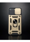 Apple İphone 7 Plus Kılıf Pars Lens Yüzüklü Silikon - Gold