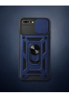 Apple İphone 7 Plus Kılıf Pars Lens Yüzüklü Silikon - Lacivert