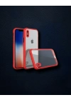 Apple İphone Xs Max Kılıf Miami Şeffaf Silikon - Kırmızı