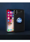 Apple İphone Xs Max Kılıf Range Yüzüklü Silikon - Siyah-mavi