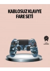 Bluetooth Kablosuz PS4 Gamepad Çift Motorlu Siyah Controller
