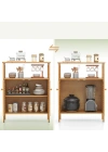 Çok Amaçlı Bambu Dolap 66x33x85 cm - Organizer Raflı