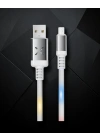 Dc09 Ses Duyarlı Işıklı Micro Usb Kablo 1m 2a - Beyaz