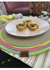 DecoHandy 39cm Neon Renkli Şeritli Jüt Örme Supla Amerikan Servis