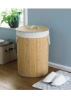 DecoHandy Yuvarlak Bambu Kirli Sepeti