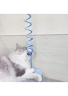 Yaylı Asılabilir Peluş Kedi Oyuncağı - Elastik - Ponponlu Olta