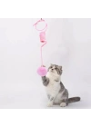 Yaylı Asılabilir Peluş Kedi Oyuncağı - Elastik - Ponponlu Olta