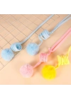 Yaylı Asılabilir Peluş Kedi Oyuncağı - Elastik - Ponponlu Olta