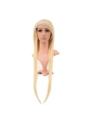 Gerçek Front Lace Düz Platin Tül Peruk - 85-90cm