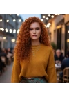 Gerçek Front Lace Tül Peruk - Afro Dalgalı - Bakır 70-75cm