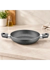 Granit Tava 22 cm Çift Saplı Gri Kırçıllı