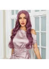 Gül Kurusu Rengi Su Dalgalı Tül Peruk