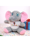 Happy Birthday Tişörtlü Sevimli Peluş Fil