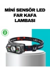 Hareket Sensörlü Şarjlı LED Far Suya Dayanıklı Çok Modlu