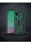 Huawei P40 Lite E Kılıf Sofya Yüzüklü Silikon Kapak - Yeşil