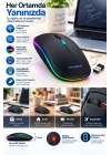 Kablosuz Şarjlı Sessiz Tıklamalı Ergonomik Mouse
