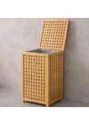 Kalın Bambu Kirli Çamaşır Sepeti 40x40x58 cm
