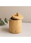 Kapaklı Ahşap Bambu Şekerlik 7.5 x 8.5 cm