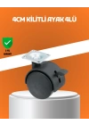 Kilitli Mini Tekerlek Ayak 4 cm 4’lü Set