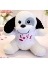 Love Tişörtlü Sevimli Benekli Peluş Köpek