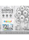 Metalik Gümüş Balon 100lü