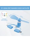 Mini Telefon Fanı - Lightning - Type-C - Micro USB Girişli - Sessiz