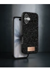 Onegif Apple İphone 17 Bright Simli Kapak - Siyah