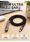 Örgülü 240W Type-C Katlanabilir Telefon Standlı Şarj Kablosu