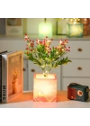 Pembe Saksılı LED Yapay Çiçek