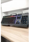 Q Klavye RGB Işıklı Klavye Ve Mouse Seti Kablolu Mouse Hediyeliş
