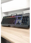 Q Klavye RGB Işıklı Klavye Ve Mouse Seti Kablolu Mouse Hediyeliş