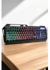Q Klavye RGB Işıklı Klavye Ve Mouse Seti Kablolu Mouse Hediyeliş