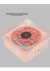Retro Bluetooth Hoparlör PEMBE