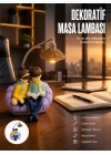 Romantik Çift Temalı Dekoratif Masa Lambası Yumuşak LED Işık
