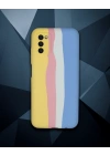 Samsung Galaxy A03s Kılıf Ebruli Lansman Silikon - Sarı-mavi