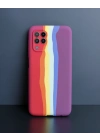 Samsung Galaxy A22 Kılıf Ebruli Lansman Silikon - Kırmızı-mor