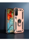 Samsung Galaxy S21 Kılıf Sofya Yüzüklü Silikon Kapak - Rose