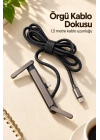 Standlı Şarj Kablosu Çift Type C Bağlantılı