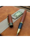 Taba Rengi Termo Deri Defter Ve Metal Roller Kalem Seti