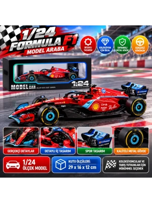 1/24 Formula F1 Kırmızı Model Araba