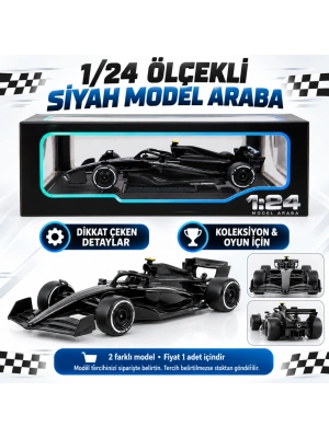 1/24 Formula F1 Siyah Model Araba